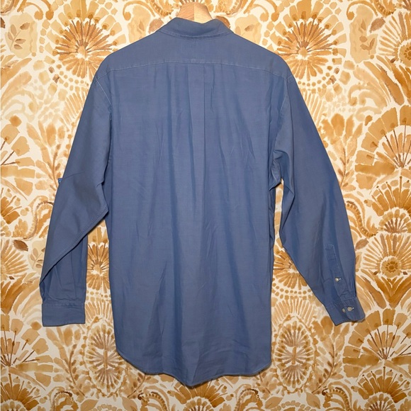 Ralph Lauren Polo Men's Blue Button-Down Shirt with Embroidered Logo 16 34/35 - Picture 4 of 6